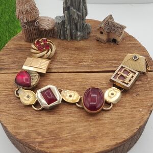 Gold Filled Repurposed Cufflink Antique BraceletB3306 Stunning Collectible